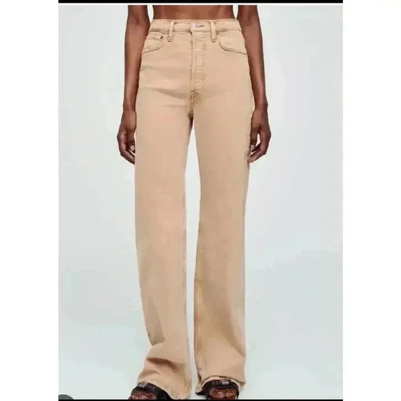 Re/Done Denim - Re/Done Womens Khaki 90s‎ High Rise Loose Fit Denim, Size 31